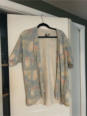 Gabriella T. Cream and Pastel Floral Knit Top